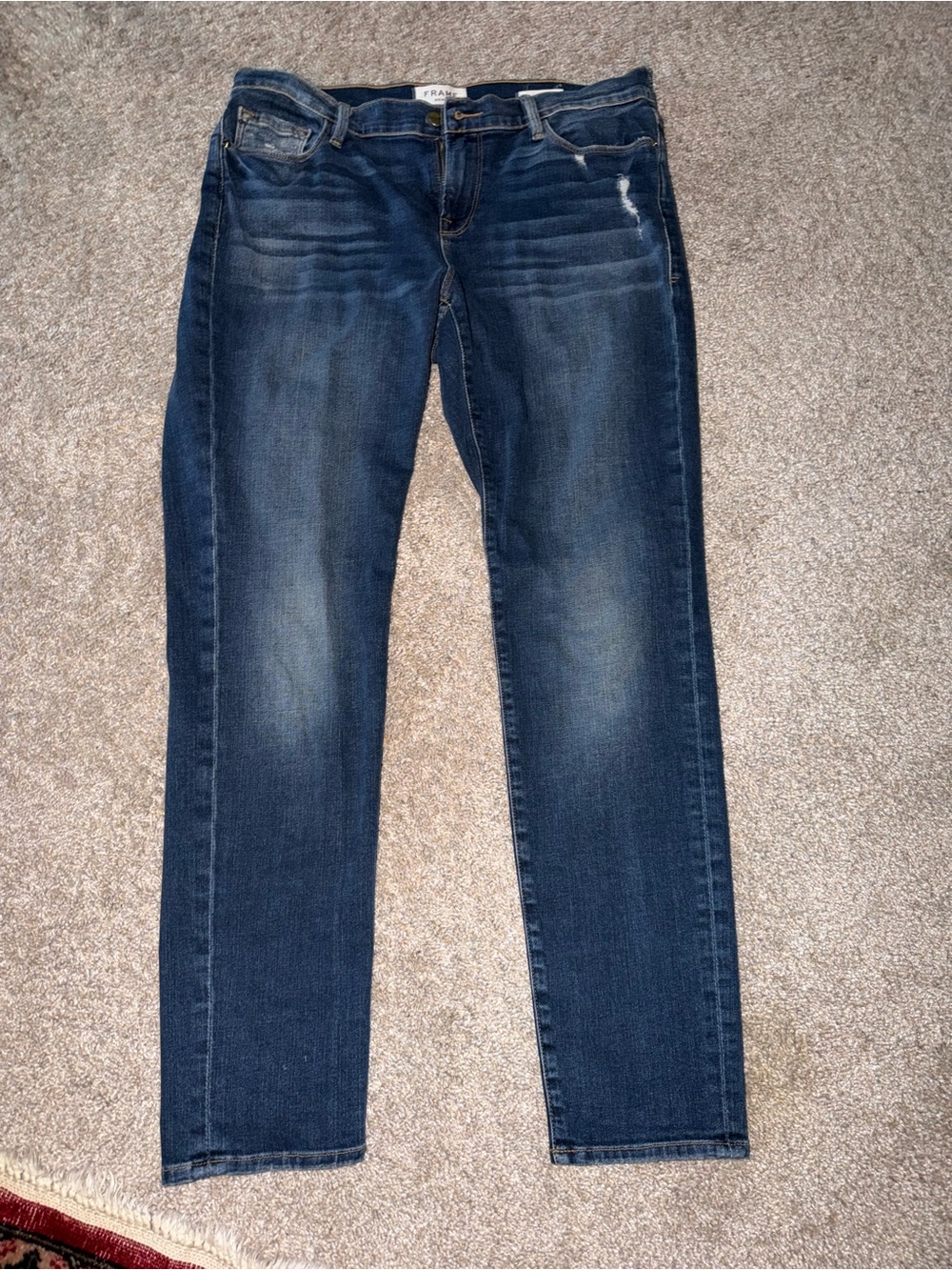 Frame Denim Women's Skinny Jeans in Dark Blue Wash